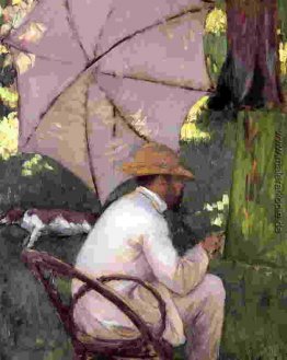 Der Maler unter seinen Sonnenschirm