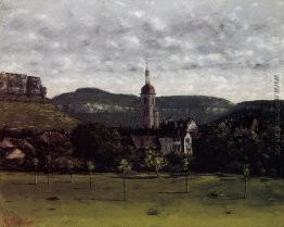 Ansicht von Ornans und Sein Kirchturm