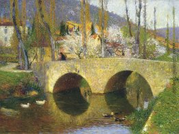 Die Brücke bei Labastide du Vert in Spring