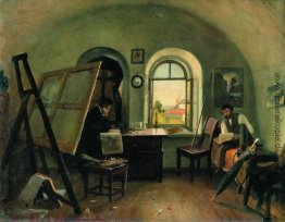 Ivan Shishkin und A. Guinet im Studio auf der Insel Walaam