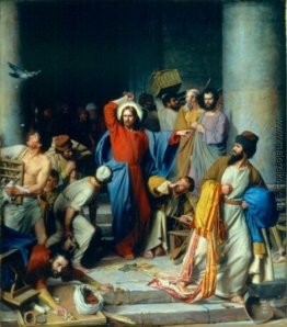 Jesus trieb die Geldwechsler im Tempel