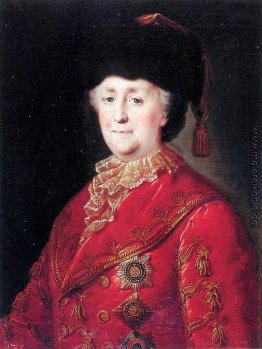 Porträt der Kaiserin Katharina II mit dem Reisen Kleid