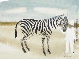 Man with zebra