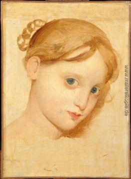 Kopf einer jungen blonden Mädchen mit blauen Augen (Laure-Zoega)
