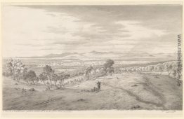 Blick von der Bald Hills zwischen Ballarat und Creswick Creek, w