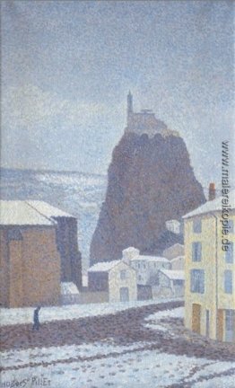 Saint-Michel d'Aiguilhe (Haute-Loire) Unter Schnee