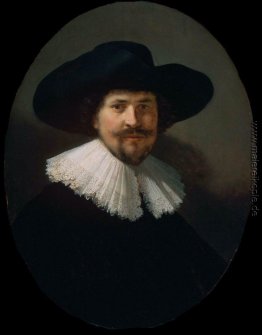 Porträt eines Mannes trägt einen schwarzen Hut