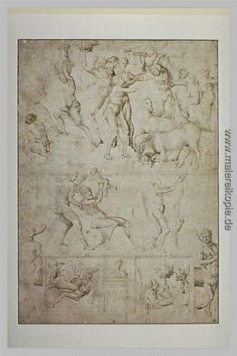 Skizze der Figuren und Szenen aus der antiken Zeitalter