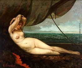 Reclining Nude by the Sea