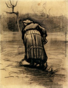 Peasant Woman Lifting Potatoes