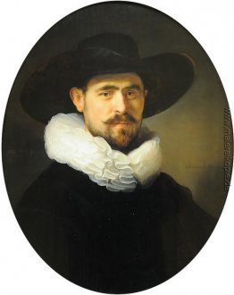 Porträt eines bärtigen Mann in einem Hut mit breiter Krempe