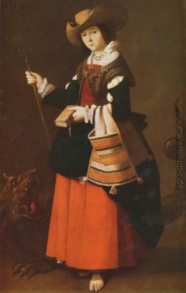 St. Margaret, als Hirtin verkleidet