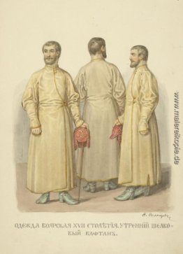 Mobleman Kleidung aus dem XVII Jahrhundert. Morgen Seiden Kaftan