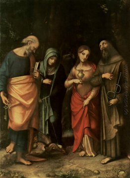 Vier Heiligen (von links Petrus, St. Martha, Maria Magdalena, St