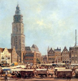 Blick auf Markt in Groningen