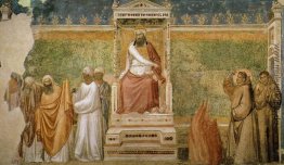 Feuerprobe des Heiligen Franz von Assisi vor dem Sultan von Ägyp