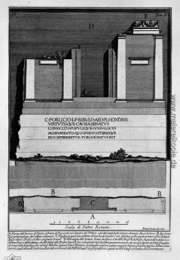 Die römische Altertümer, t. 2, Tafel IV. Riss und Aufriss des `Ü