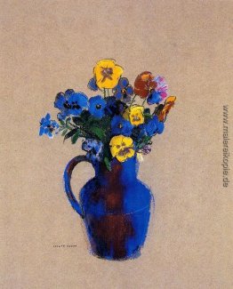 Vase mit Blumen Stiefmütterchen