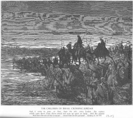 Die Israeliten über den Jordan Fluss