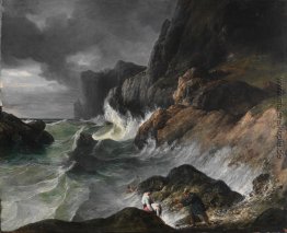 Stormy Coast Szene nach einem Schiffbruch