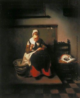 Eine Junge Frau Sewing