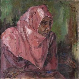 Portrait einer Frau trägt eine rosa Hijab