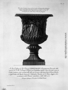 Antike Vase aus Marmor viel in den Palast der Villa Borghese