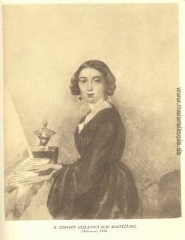 Portrait der unbekannten Frau in der Nähe Klavier