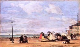 Kaiserin Eugenie auf dem Strand bei Trouville