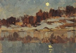 Landschaft mit Mond