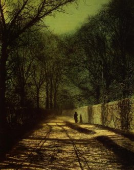 Baum Schatten auf dem Park-Wand, Roundhay Park, Leeds