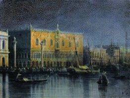 Palace Regen in Venedig bei Mondschein