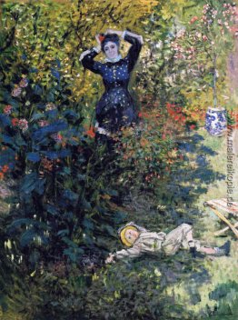 Camille und Jean Monet im Garten in Argenteuil