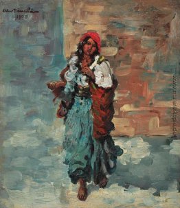 Gypsy Woman mit roten Kopftuch