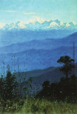 Himalayas in den Abend