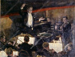 Leiter Nikolai Semenovich Golovanov und Orchester