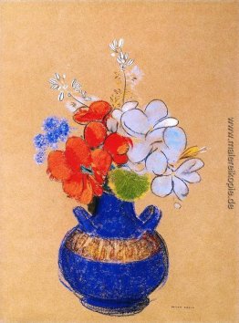 Blumen in einem blauen Vase