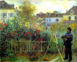 Monet Malerei in seinem Garten in Argenteuil