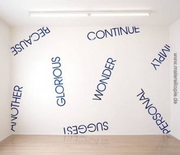 Wallpiece mit blauen Spiegel Wörter