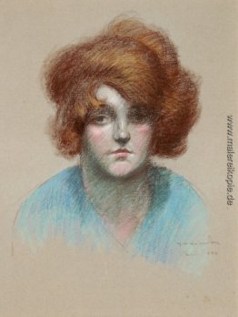 Portrait der Frau in der blauen Bluse