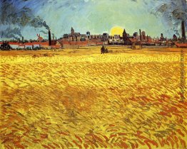 Summer Evening, Wheatfield mit untergehender Sonne