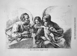 Heilige Familie, St. Josephus gibt dem Kind ein paar Früchte, di