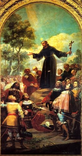 St. Bernardino von Siena predigt Alfons V. von Aragon