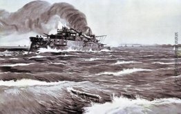 Der Kampf von Tsushima. Letzten Minuten des Schlachtschiff Princ