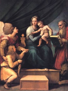 Die Madonna der Fische (das Madonna mit dem Erzengel Gabriel und