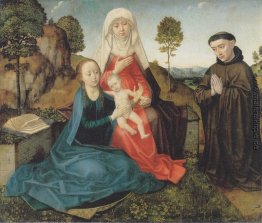 Jungfrau und Kind mit St Anne und ein Franziskaner Spender