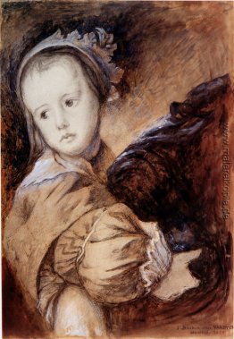 Kopieren von einem Mädchen in van Dycks Bildnis der Gattin des C