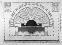 Grundriss des ersten precinzione das Theater, das `Orchester mit