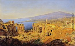 Die Ruine des griechischen Theaters in Taormina, Sizilien