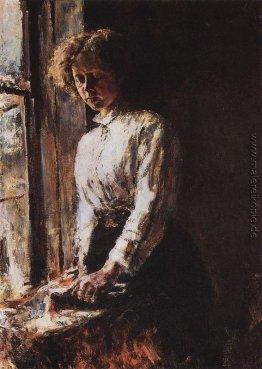 Durch das Fenster. Porträt von Olga Trubnikova